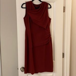 J Crew high neck drape sheath dress sz 10 burgundy